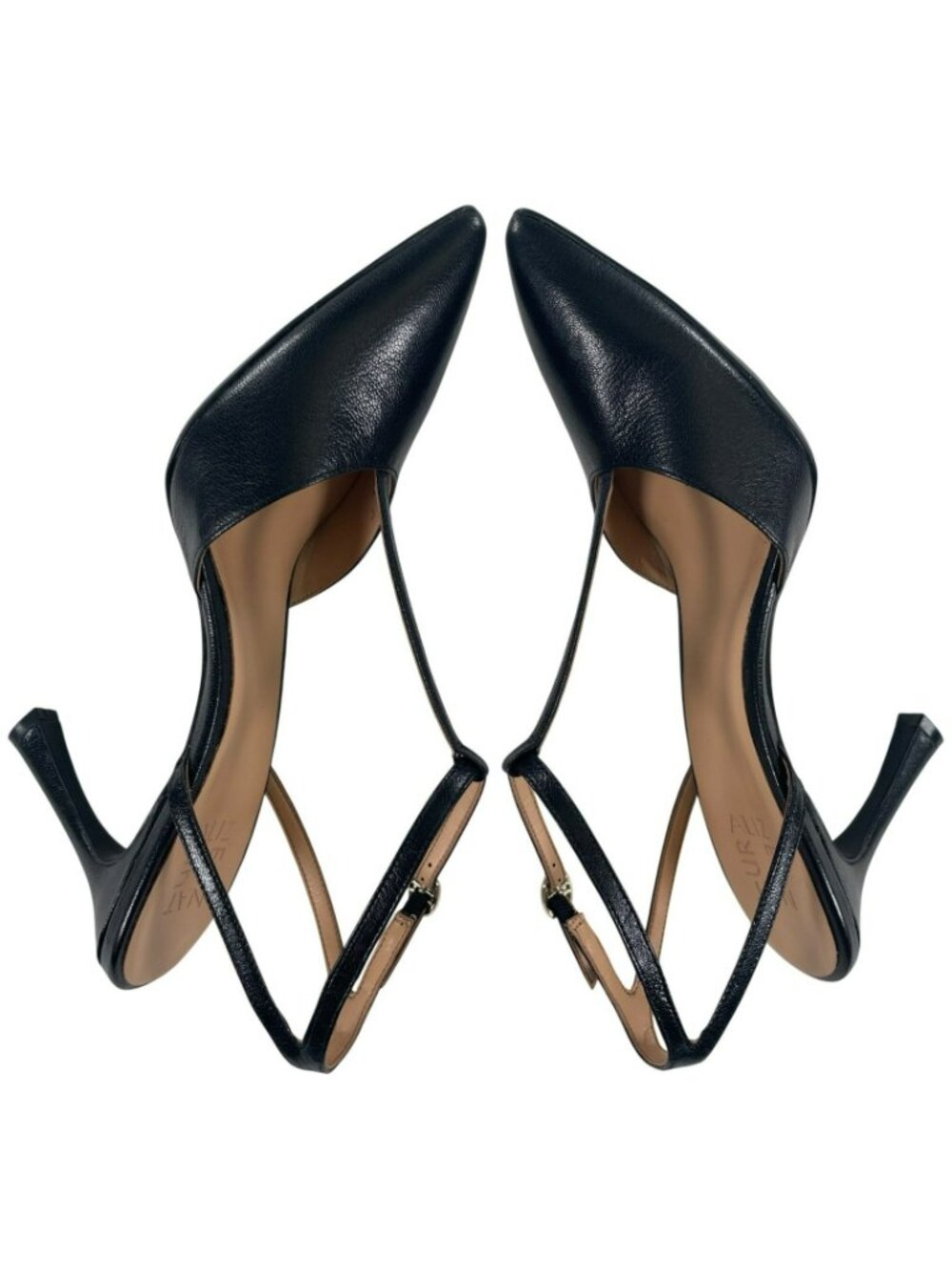 Naturalizer Astrid Heels Black Leather Pointed Toe T-Strap Women's Size 10 NEW - Picture 4 of 11